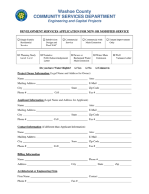 Washoe County Development Services Application