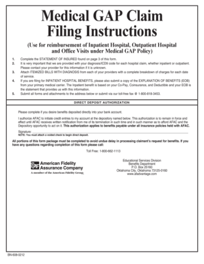 Medical GAP Claim Filing Instructions