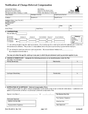 Deferred Compensation Change Notification