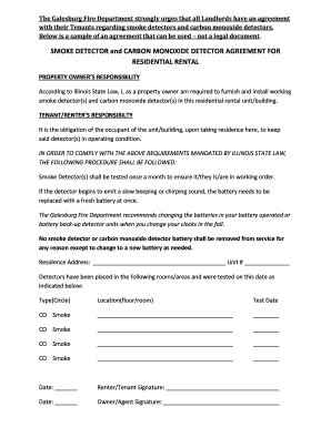 Smoke Detector and Carbon Monoxide Detector Agreement