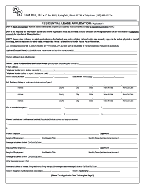 Residential Lease Application