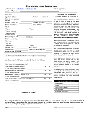 Residential Lease Application