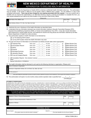 New Mexico Health Information Disclosure Authorization