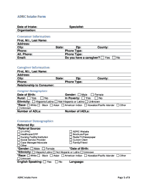 ADRC Intake Form