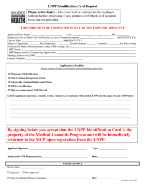 LNPP Identification Card Request