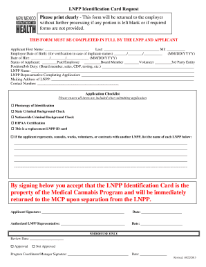 LNPP Identification Card Request