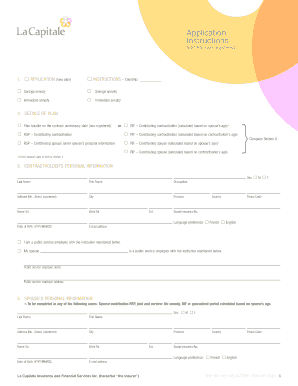 La Capitale RSP/RIF/Non-Registered Application Form