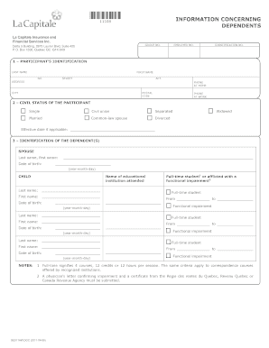 La Capitale Dependents Information Form