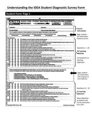 IDEA Student Diagnostic Survey Form