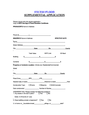 Excess Flood Supplemental Application