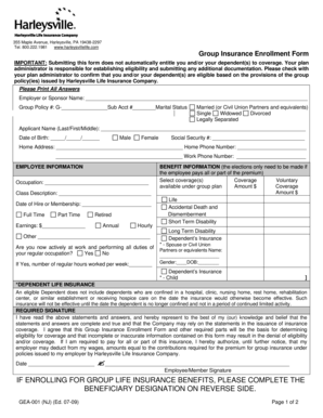 Group Insurance Enrollment Form