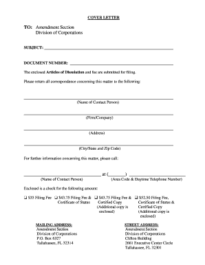 Florida Articles of Dissolution