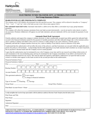 Electronic Funds Transfer Authorization Form