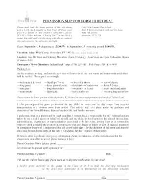 Parents permission letter for dance - Permission slip for form iii retreat - Poly Prep Country Day School