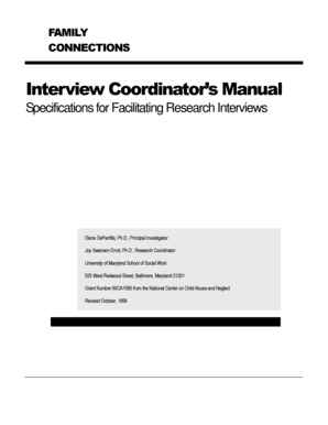 Sales report template - FAMILY CONNECTIONS Interview Coordinator s Manual Specifications for Facilitating Research Interviews Diane DePanfilis, Ph - archive hshsl umaryland