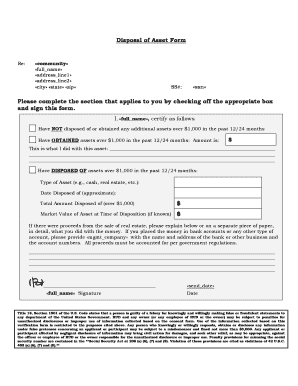 Disposal of Asset Form