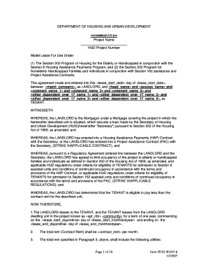 HUD Model Lease Agreement