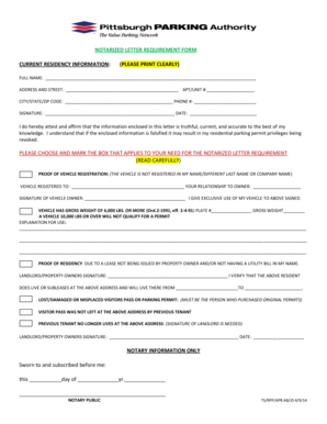 Notarized Letter Requirement Form