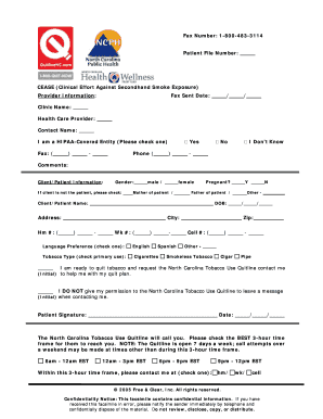 CEASE Tobacco Cessation Form