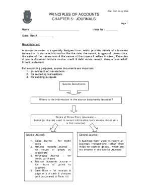 Principles of Accounts: Journals