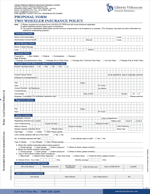Two Wheeler Insurance Proposal Form