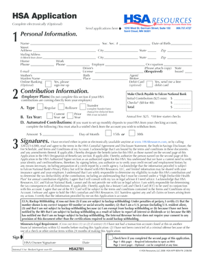 HSA Application Form