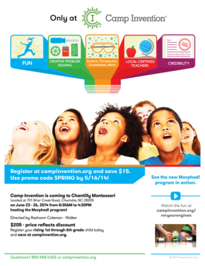 Camp Invention Registration Form
