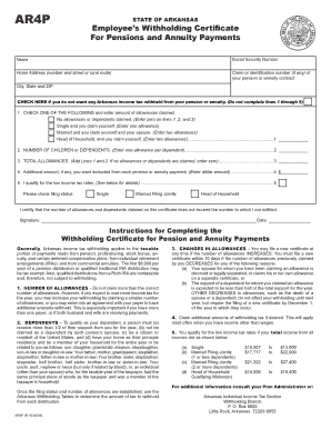 Arkansas Employee’s Withholding Certificate