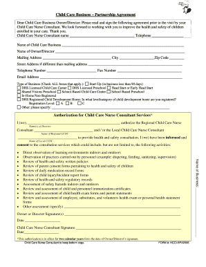 Child Care Business Partnership Agreement