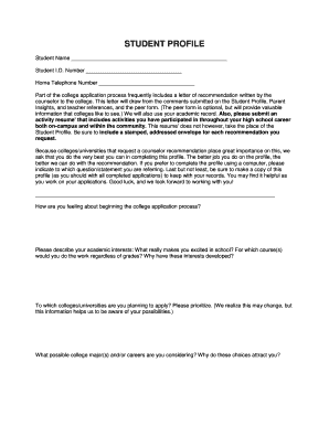 Student Profile Form