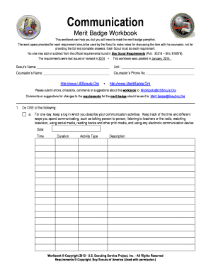 Communication Merit Badge Workbook