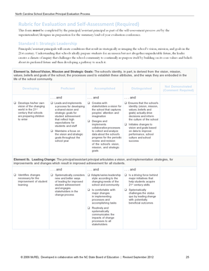 North Carolina Principal Evaluation Form
