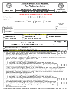 Georgia Business Entity License Renewal Application