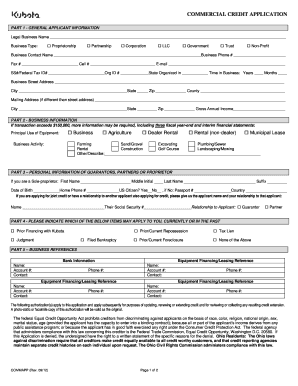 Commercial Credit Application