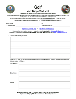 Golf Merit Badge Workbook