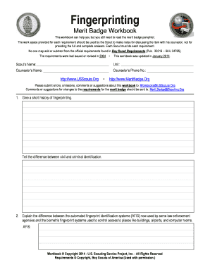 Fingerprinting Merit Badge Workbook