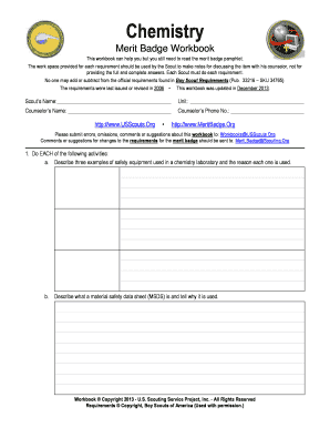 Chemistry Merit Badge Workbook