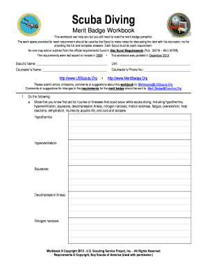 Scuba Diving Merit Badge Workbook