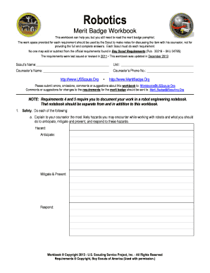 Robotics Merit Badge Workbook