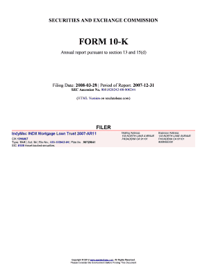 Ar 11 form - IndyMac INDX Mortgage Loan Trust 2007-AR11 (Form: 10-K ...