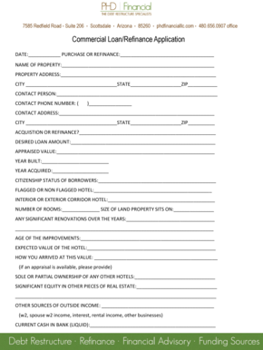 Commercial Loan/Refinance Application