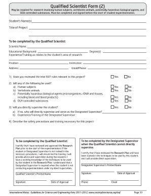 Qualified Scientist Form