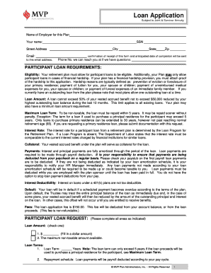 Retirement Plan Loan Application