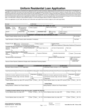 Uniform Residential Loan Application