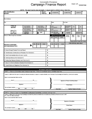 Pennsylvania Campaign Finance Report