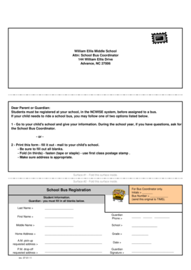 School Bus Registration Form