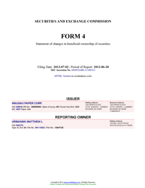 SEC Form 4 - Beneficial Ownership Statement