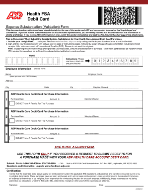 Health Care Account Debit Card Substantiation Form