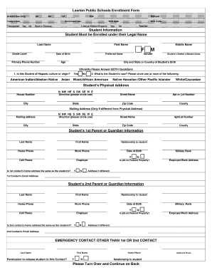Oklahoma Student Enrollment Form