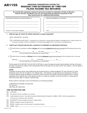 Arkansas Corporation Income Tax Extension Request